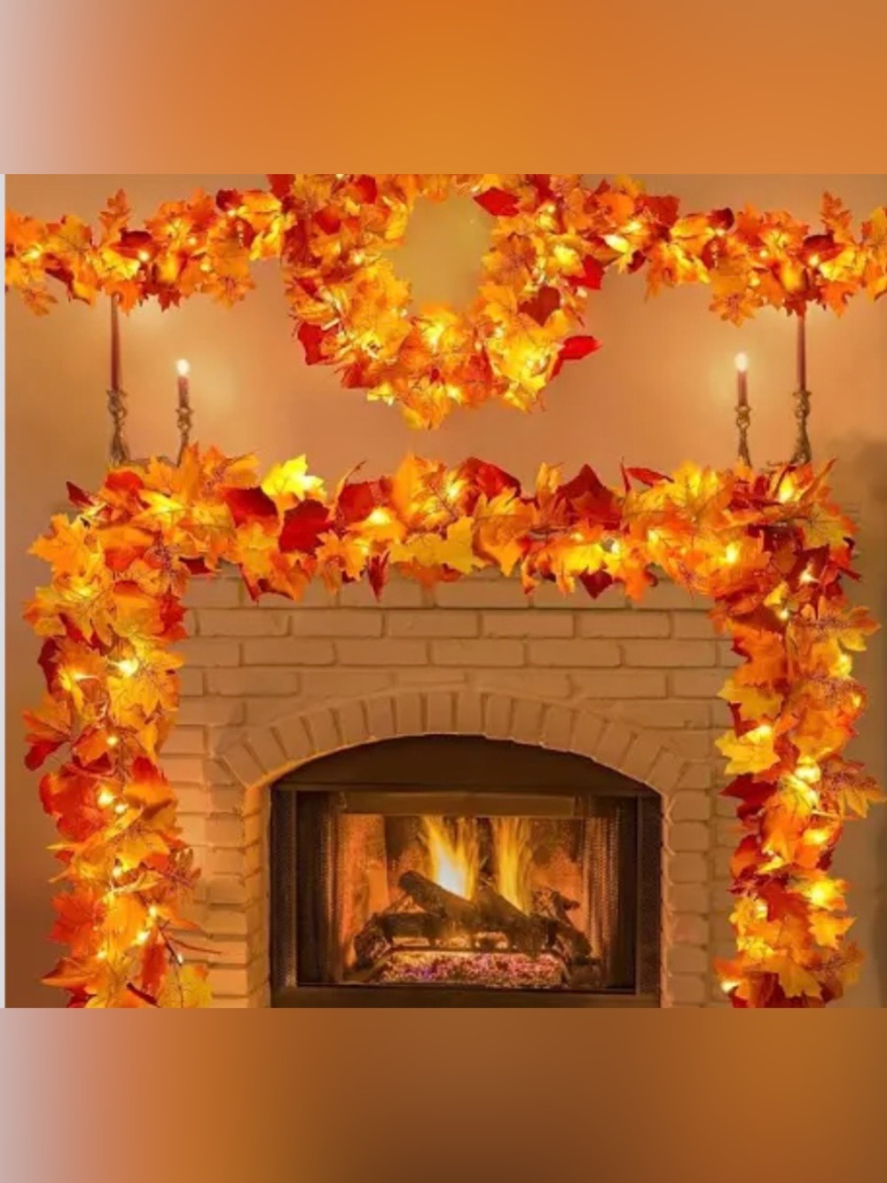 🆕- Light Up Oak Leaf Garland- 6 feet